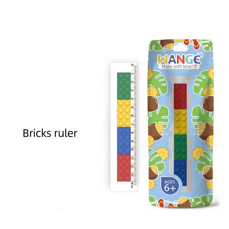 14cm Cute Bricks Design Ruler for Kids