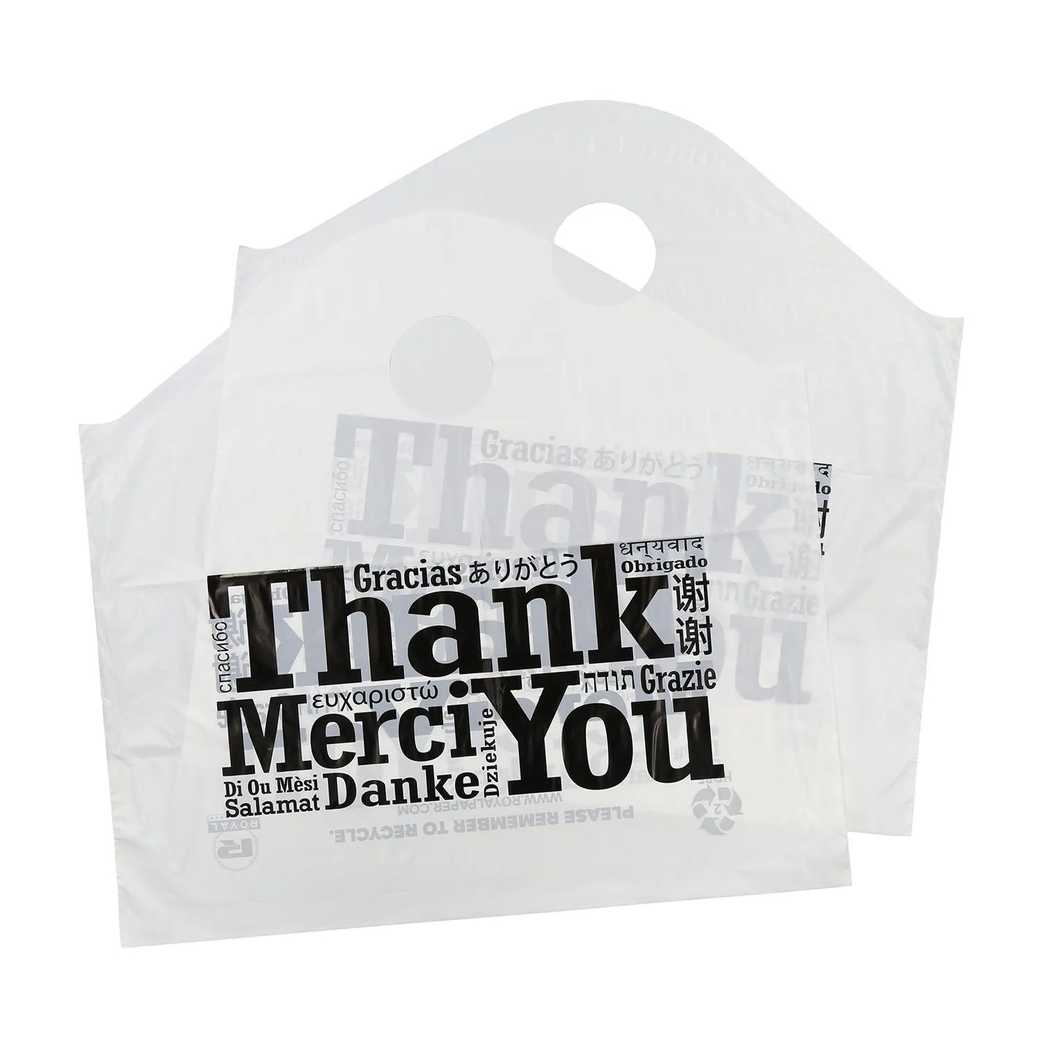 19" x 18" x 9.5" Wave Top Handled Multilingual Bags, Case of 500