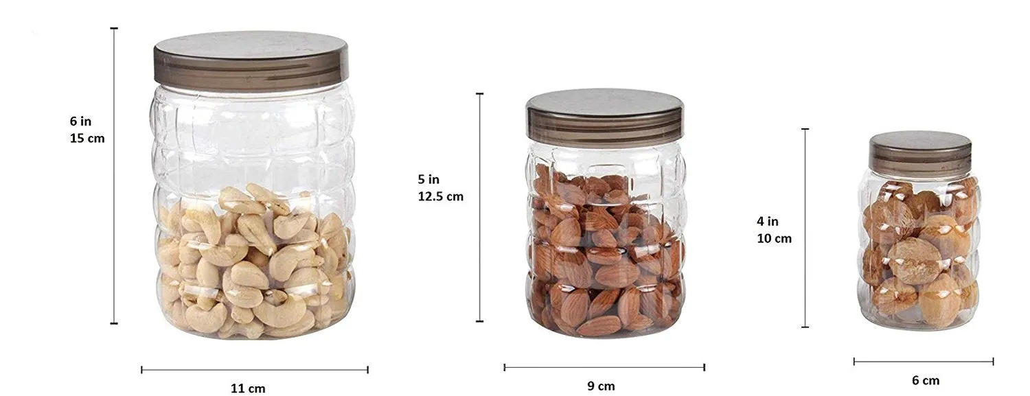 598 3pcs Stone Jars Set (Big 1200ml, Medium 600ml & Small 250ml size)