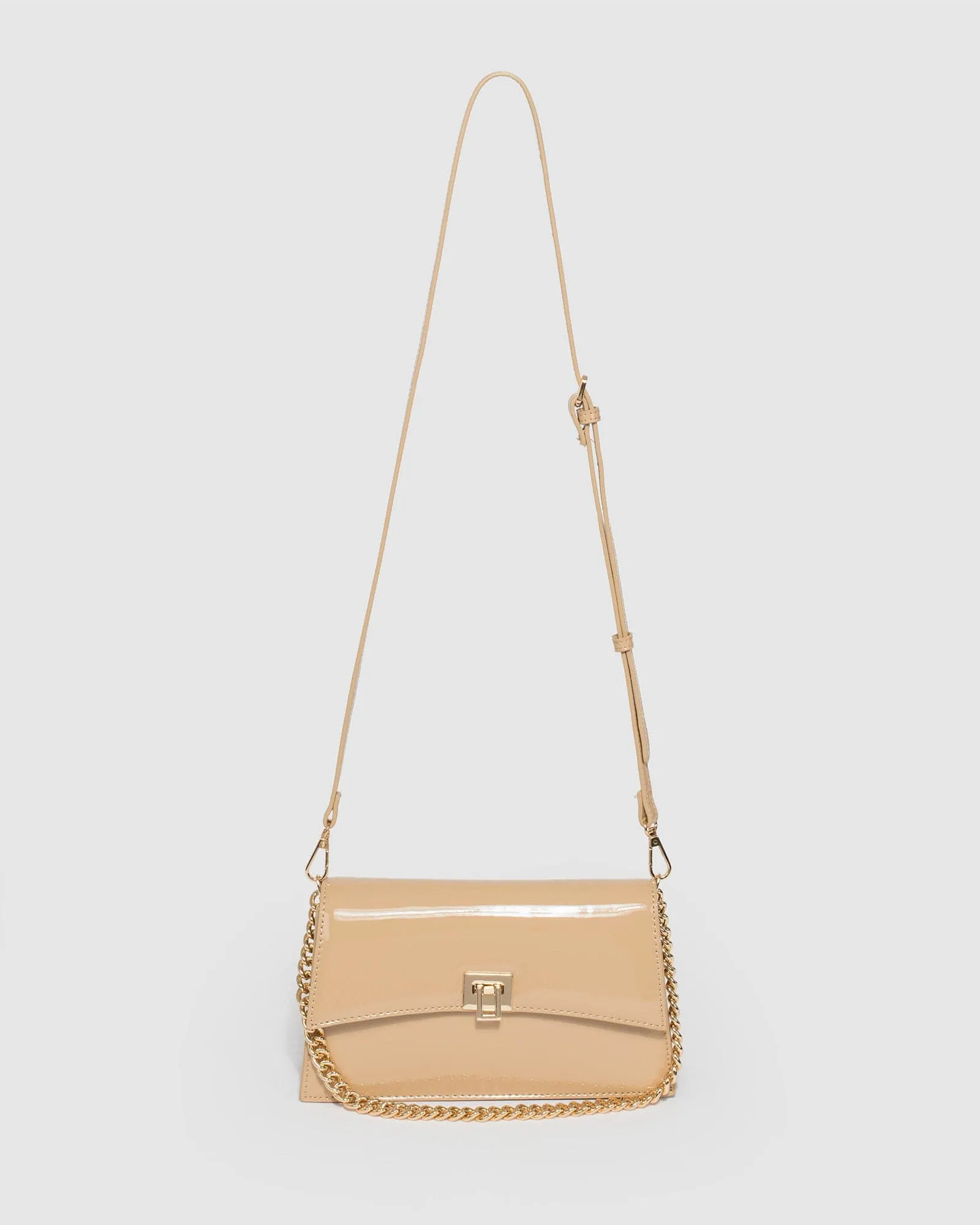 Alana Lock Nude Shoulder Bag