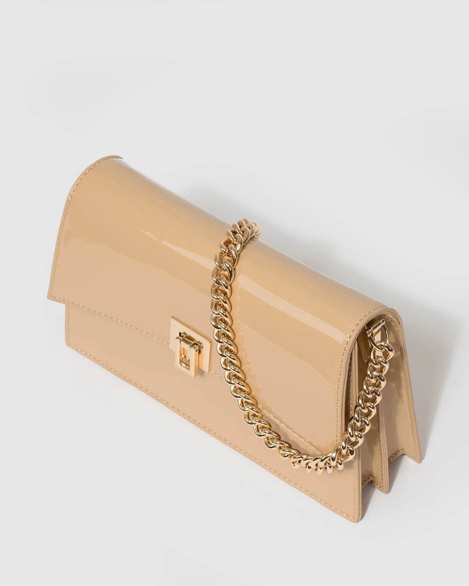 Alana Lock Nude Shoulder Bag