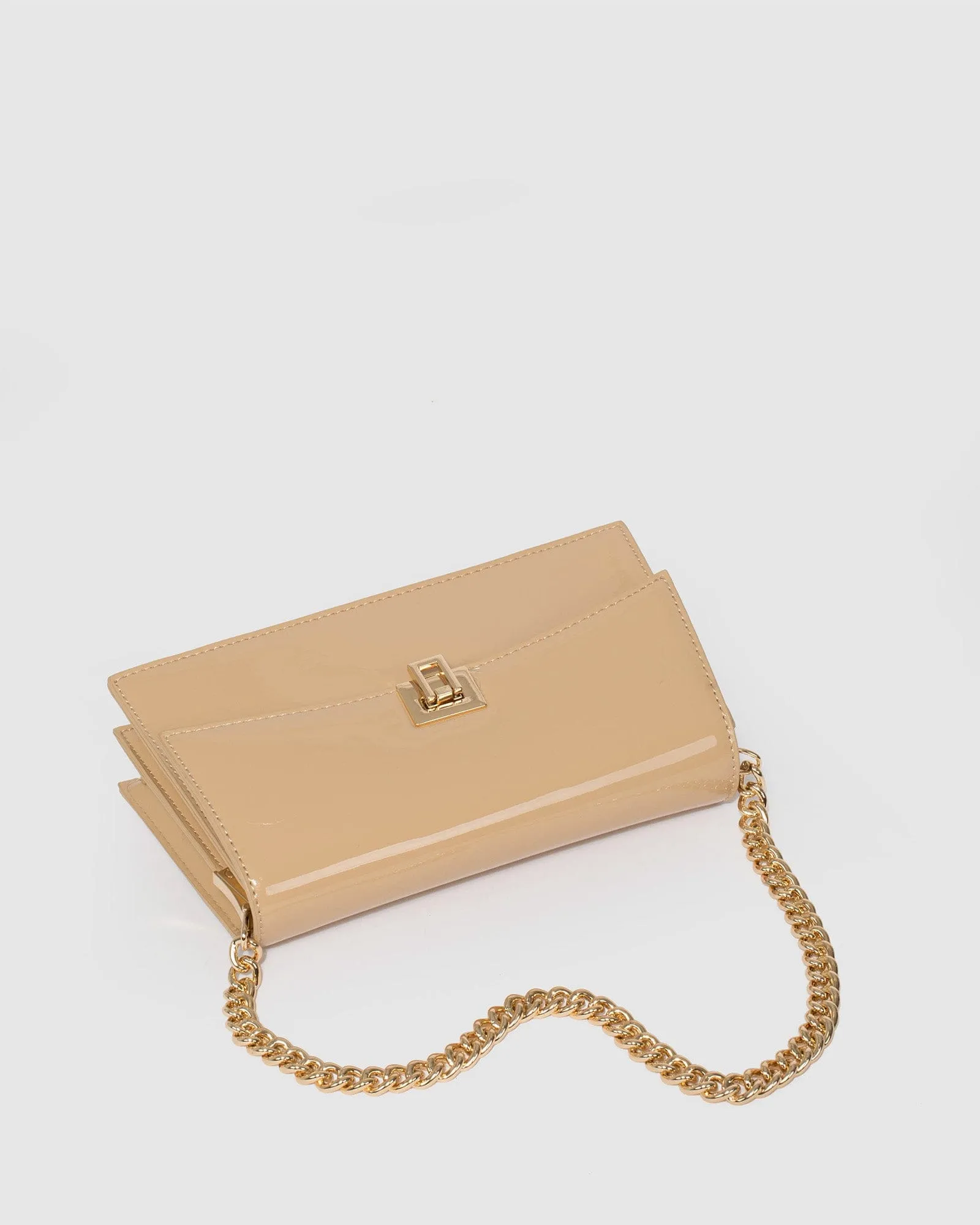 Alana Lock Nude Shoulder Bag