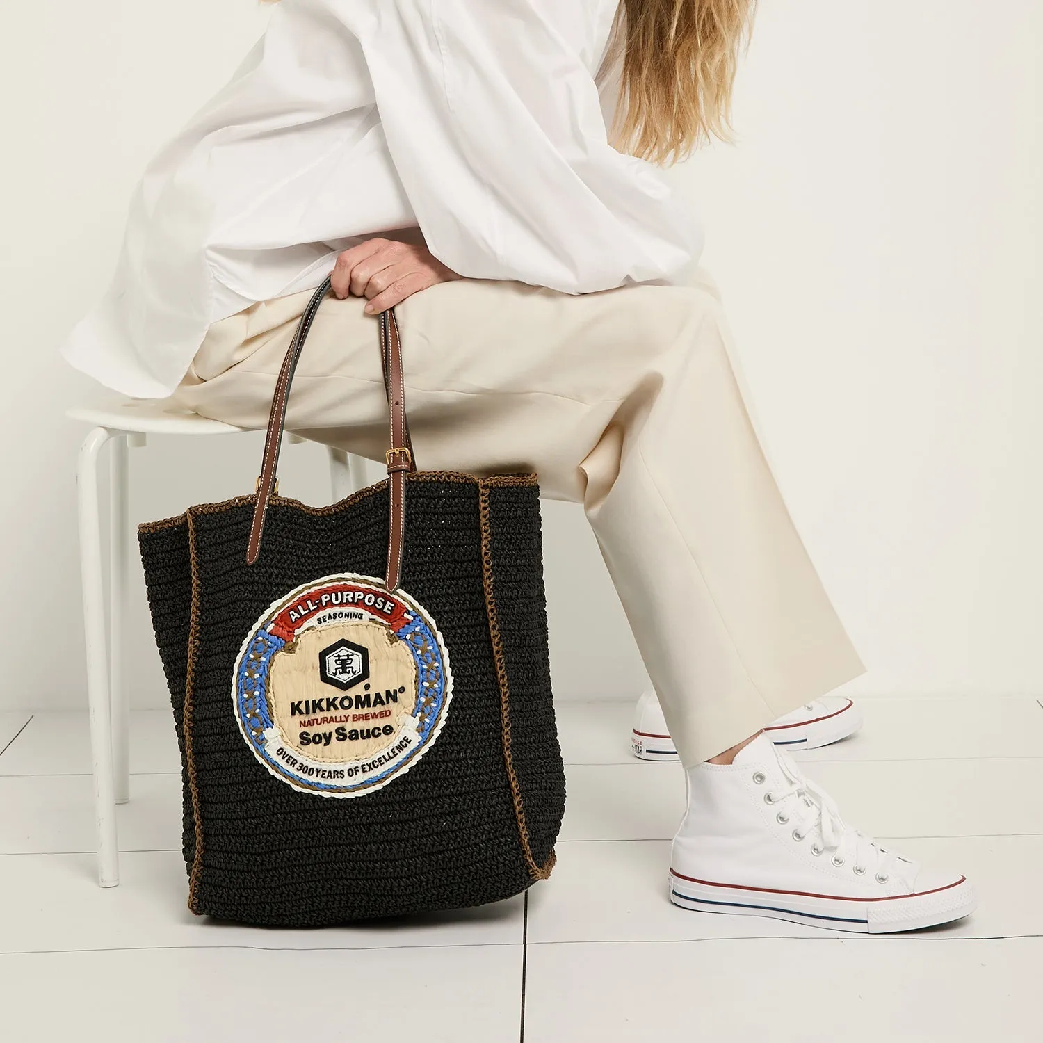 Anya Brands Kikkoman Raffia Tote