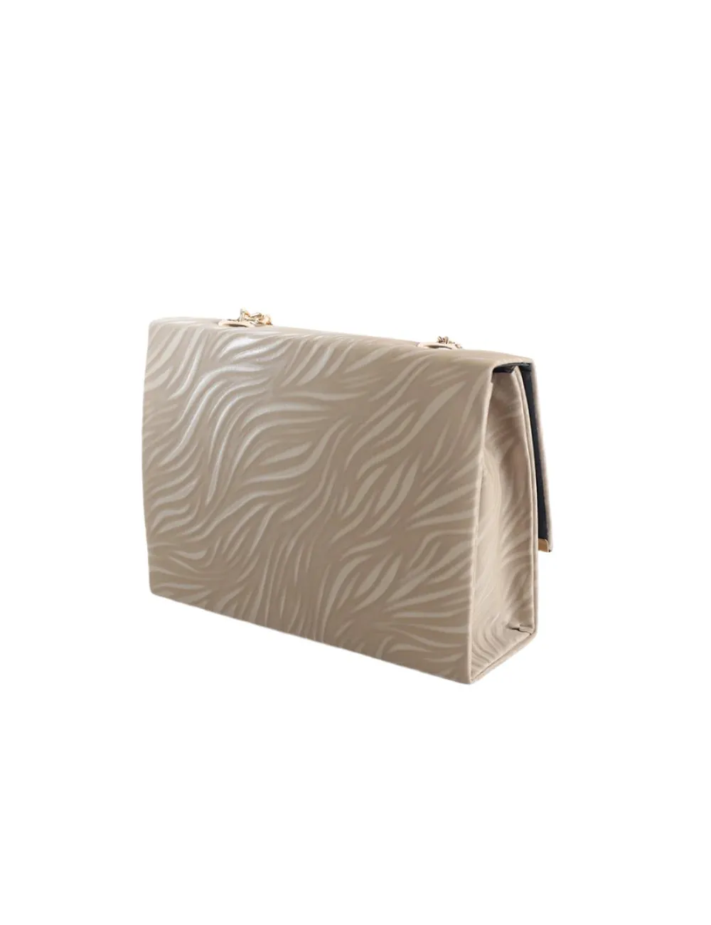 Beige Clutch with Metallic Accents