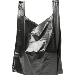 Black Plastic Bags for Shopping  - 15" x 7" x 26" - Black Grocery Bag