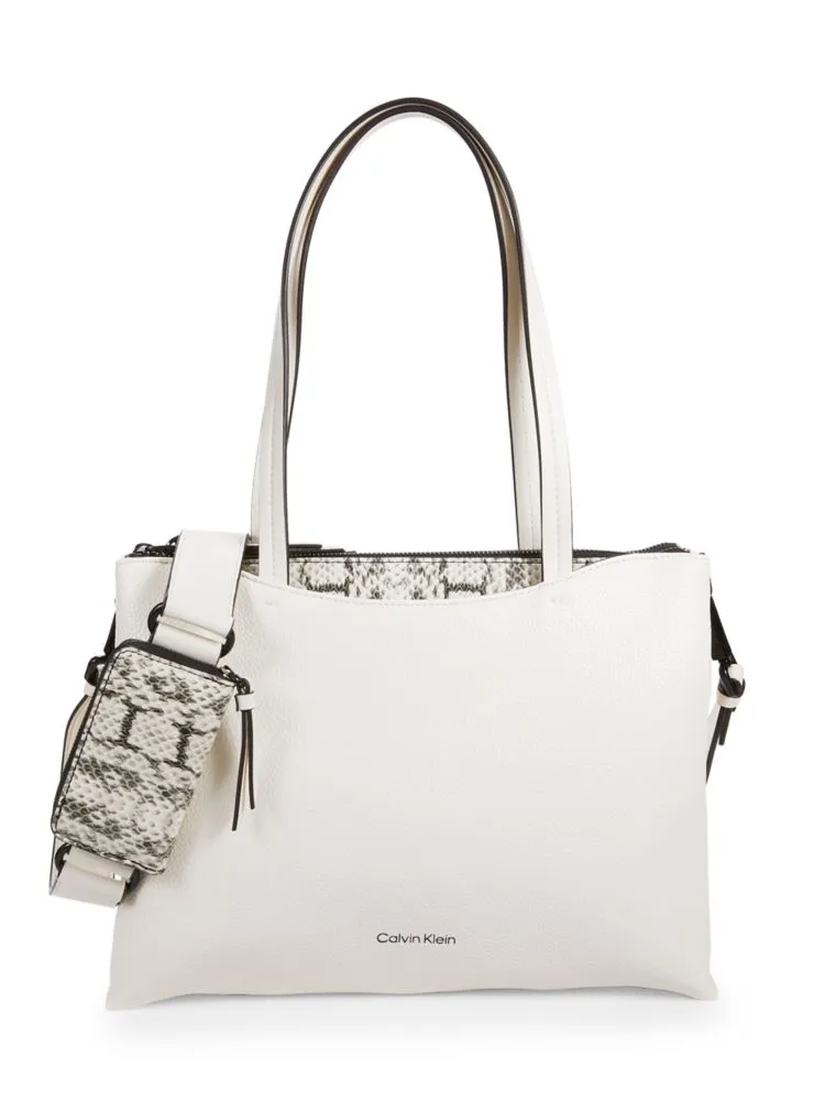 Calvin Klein Chrome Classic Tote Bag, White