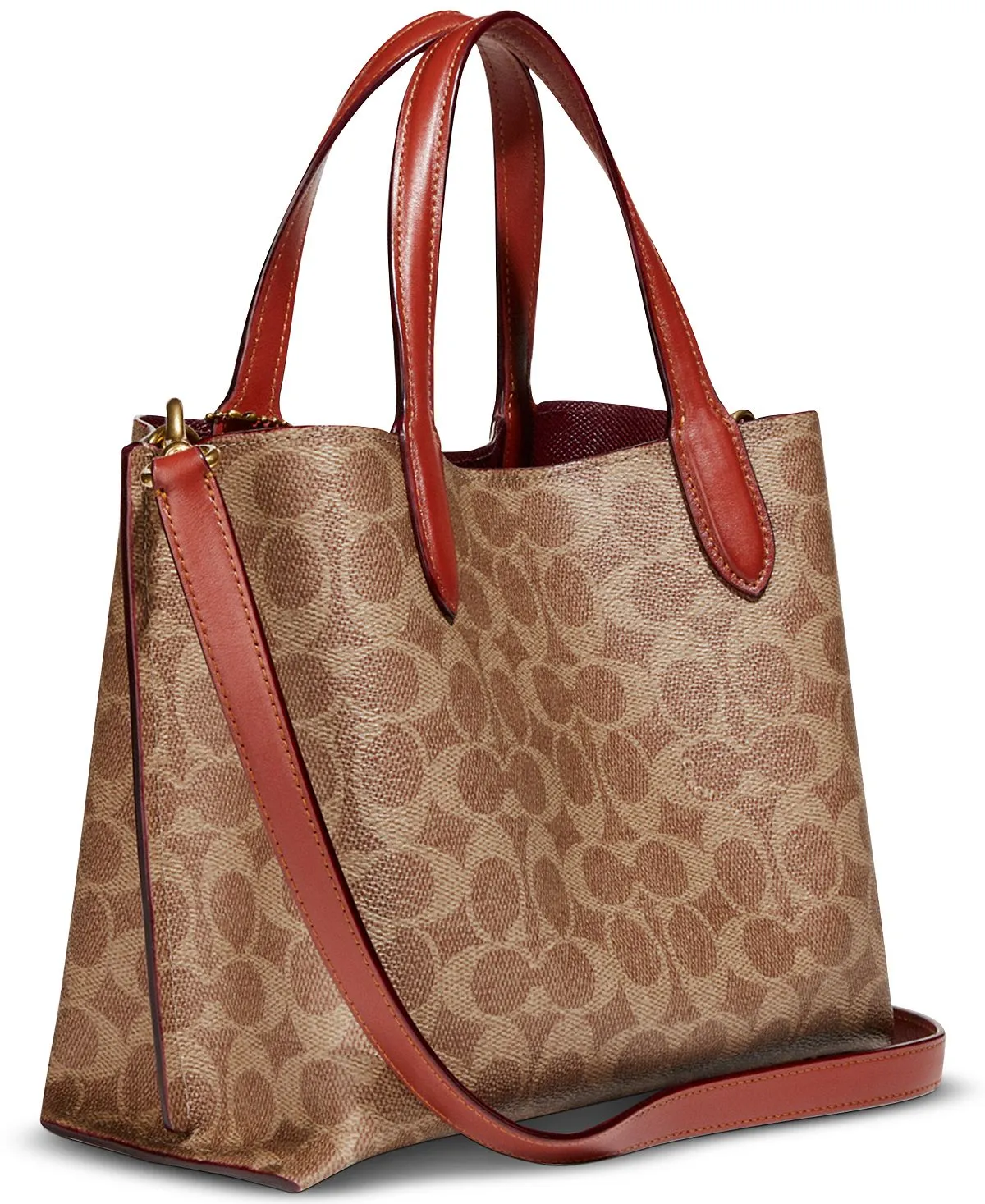 COACH Signature Coated Canvas Willow Tote, Brown