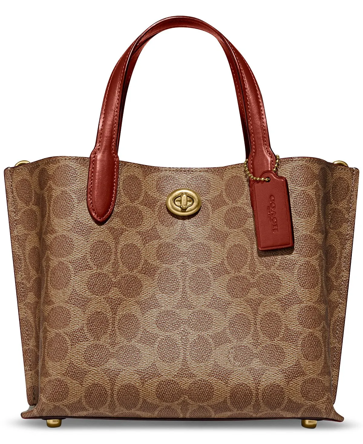 COACH Signature Coated Canvas Willow Tote, Brown