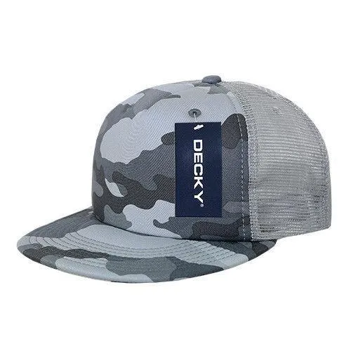 Decky Flat Bill Camouflage Cotton Foam Mesh Trucker Hats Caps Snapback Unisex