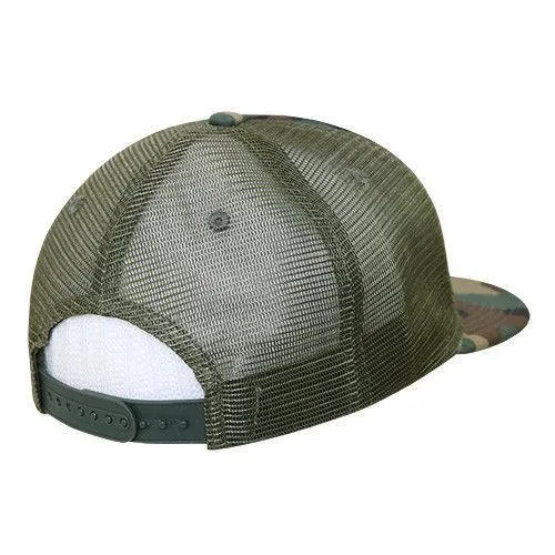 Decky Flat Bill Camouflage Cotton Foam Mesh Trucker Hats Caps Snapback Unisex