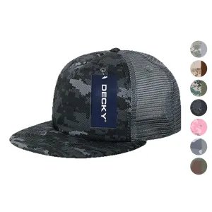 Decky Flat Bill Camouflage Cotton Foam Mesh Trucker Hats Caps Snapback Unisex