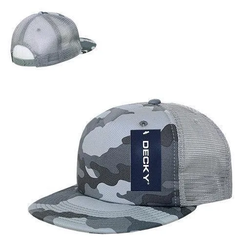 Decky Flat Bill Camouflage Cotton Foam Mesh Trucker Hats Caps Snapback Unisex