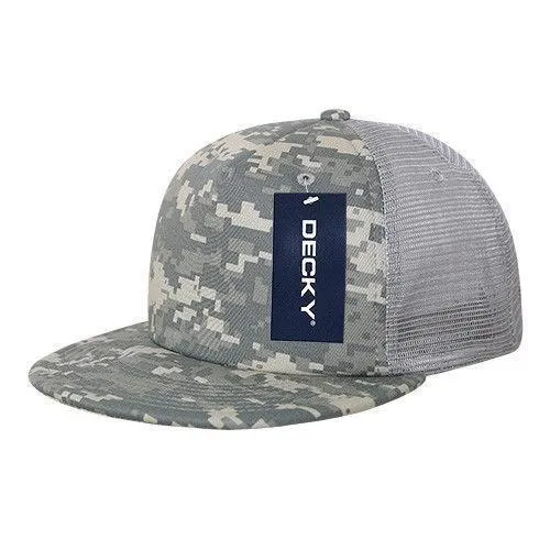 Decky Flat Bill Camouflage Cotton Foam Mesh Trucker Hats Caps Snapback Unisex