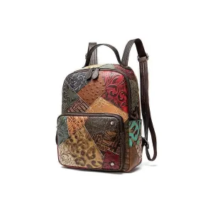 FloralLux Softback Leather Backpack