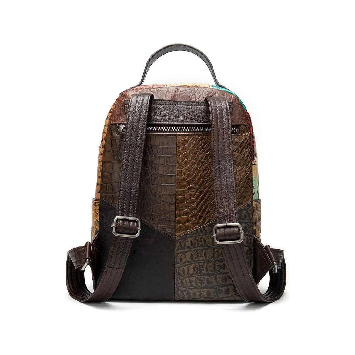 FloralLux Softback Leather Backpack