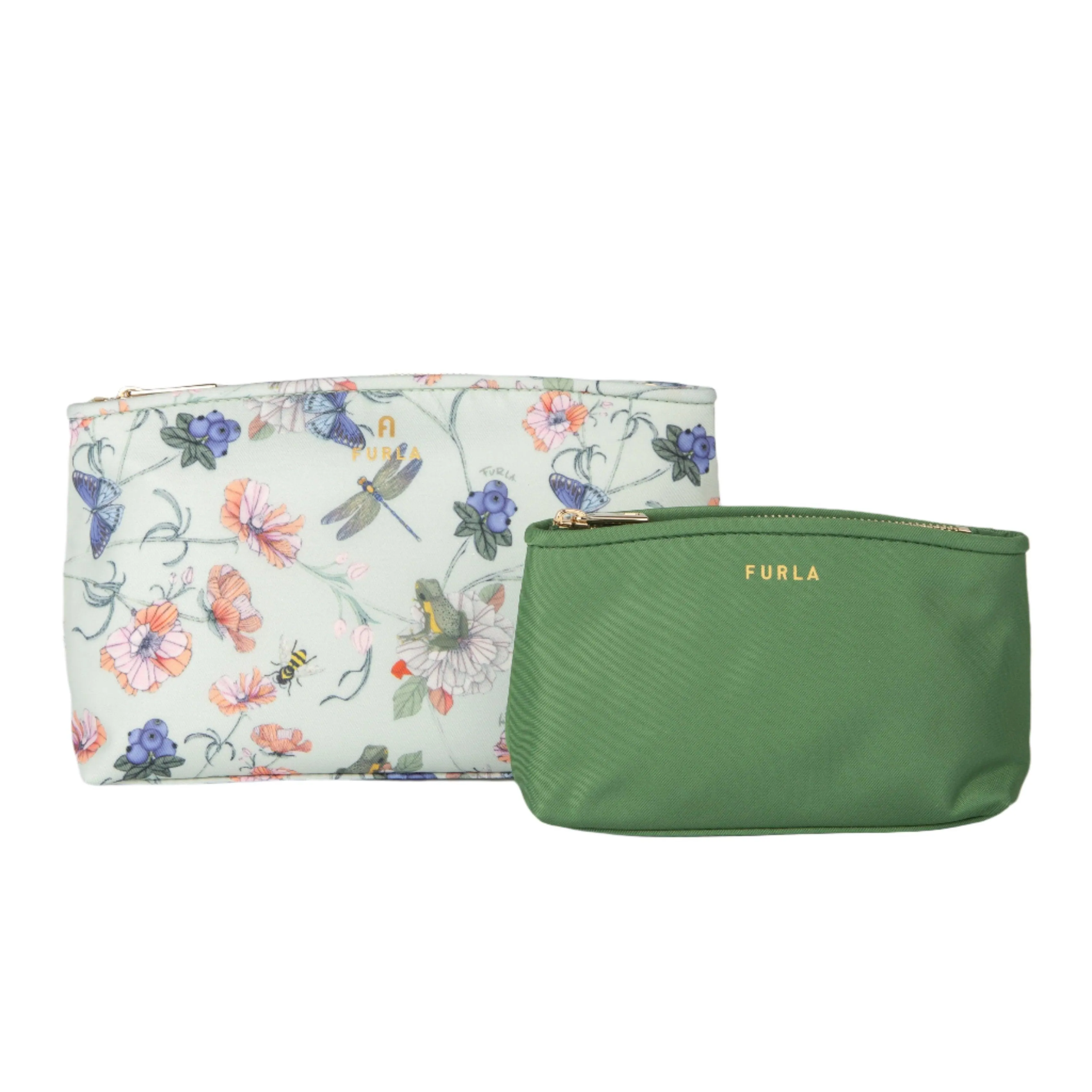 Furla Camelia Cosmetic Case Set - St. Rose Green