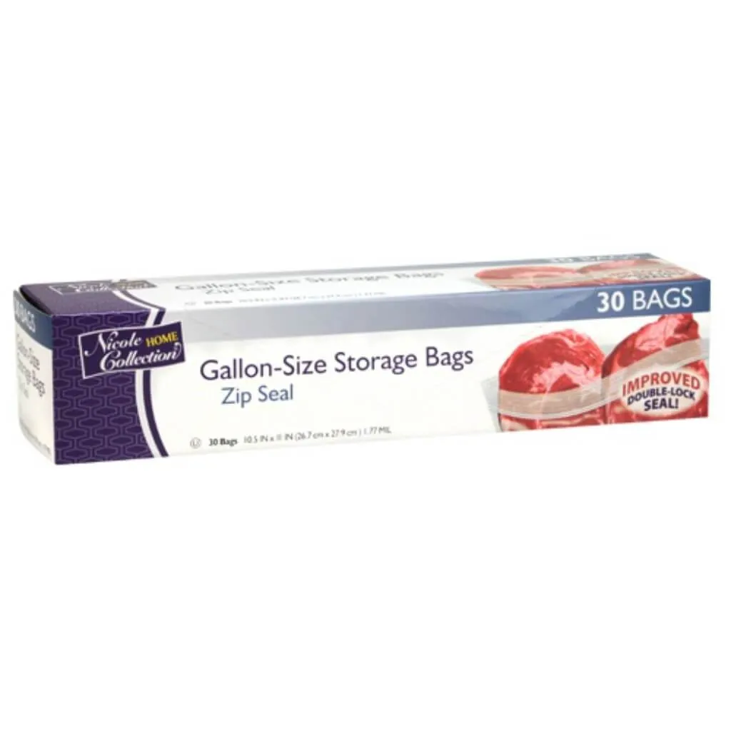 Gallon Zip Seal Storage Bags 30 Count