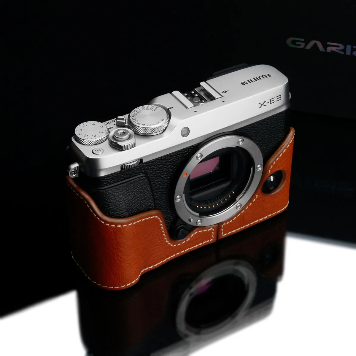 Gariz Camel Leather Camera Half Case XS-CHXE3CM for Fuji Fujifilm X-E3