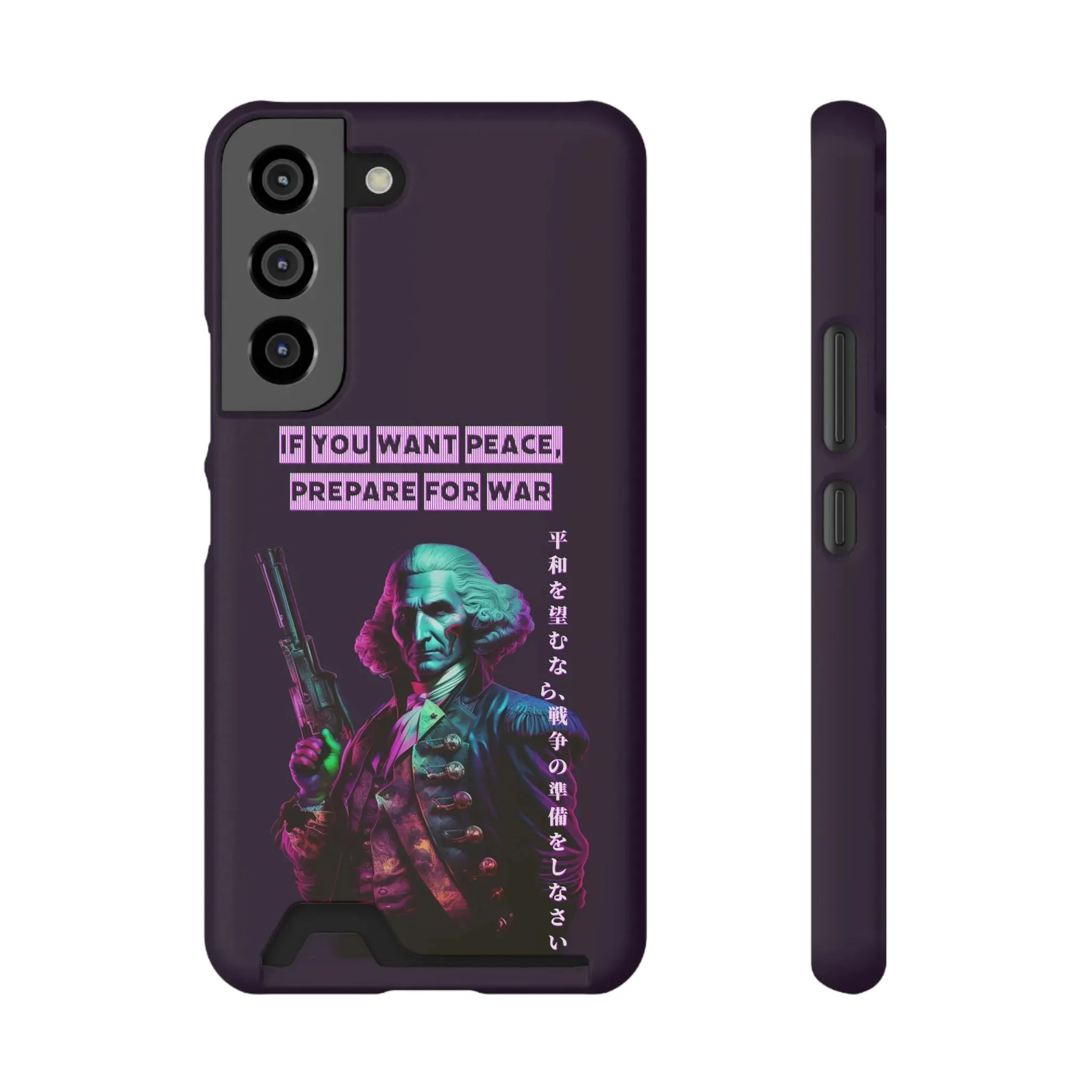 George Washington "Warrior" Synthwave Phone Case and Card Holder