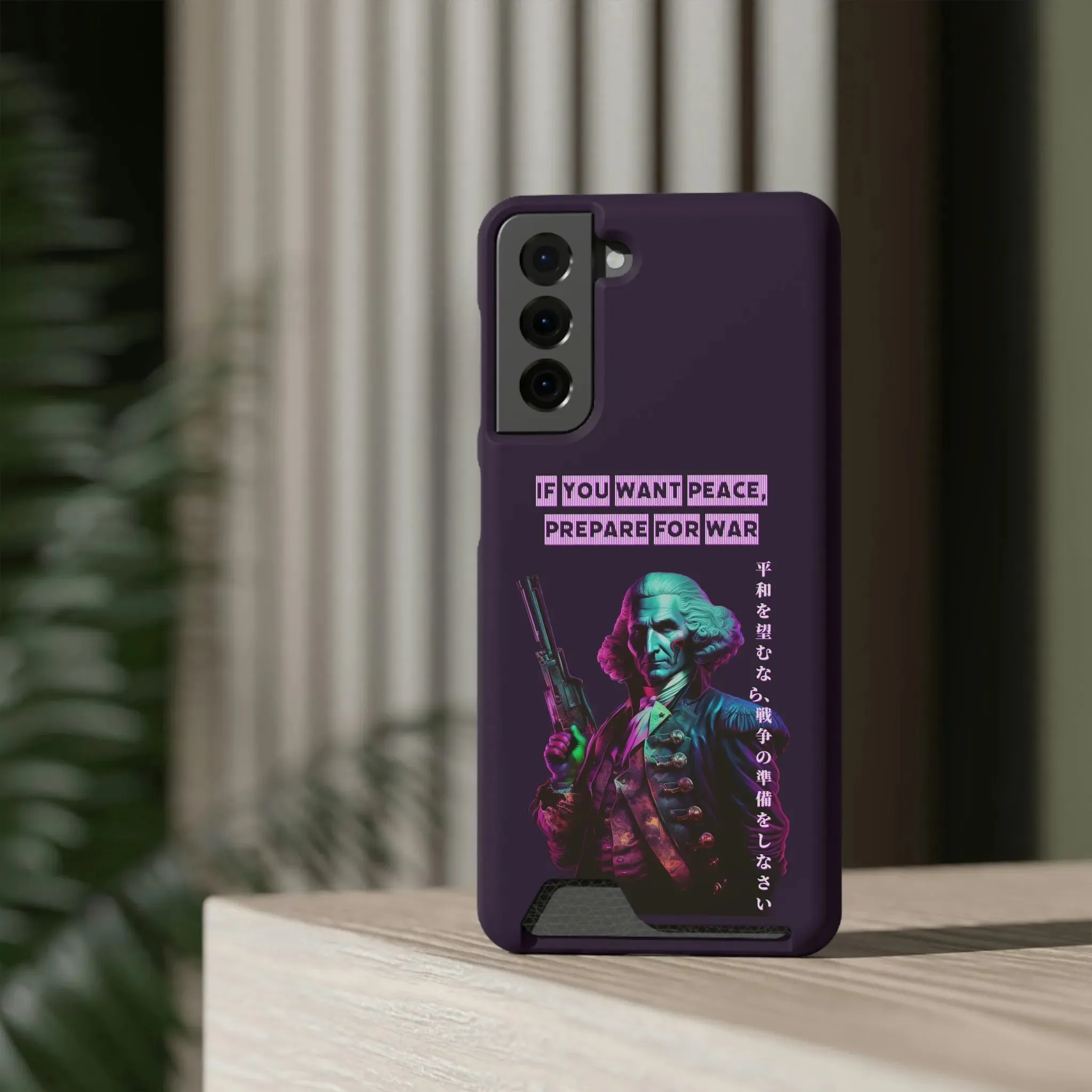 George Washington "Warrior" Synthwave Phone Case and Card Holder