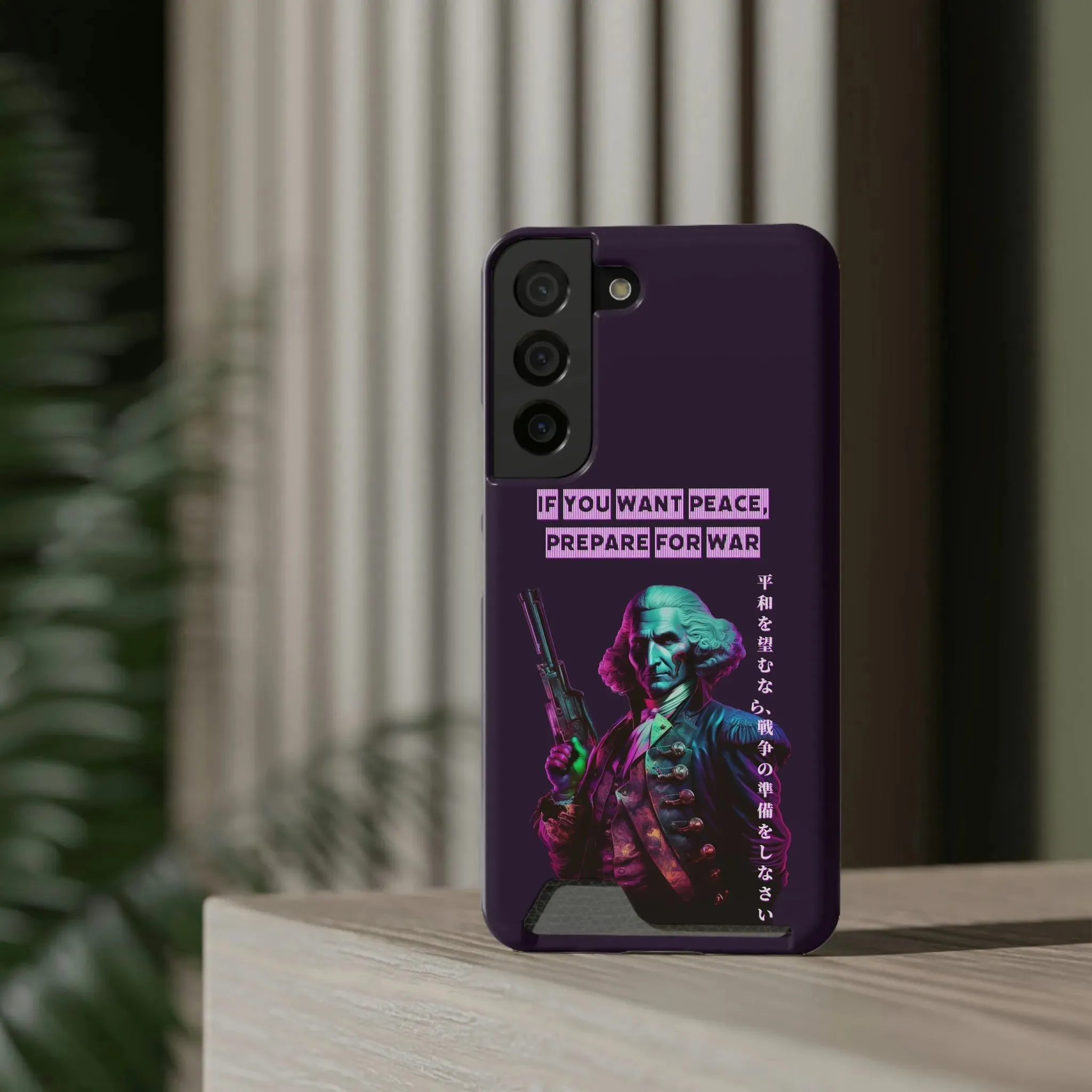 George Washington "Warrior" Synthwave Phone Case and Card Holder