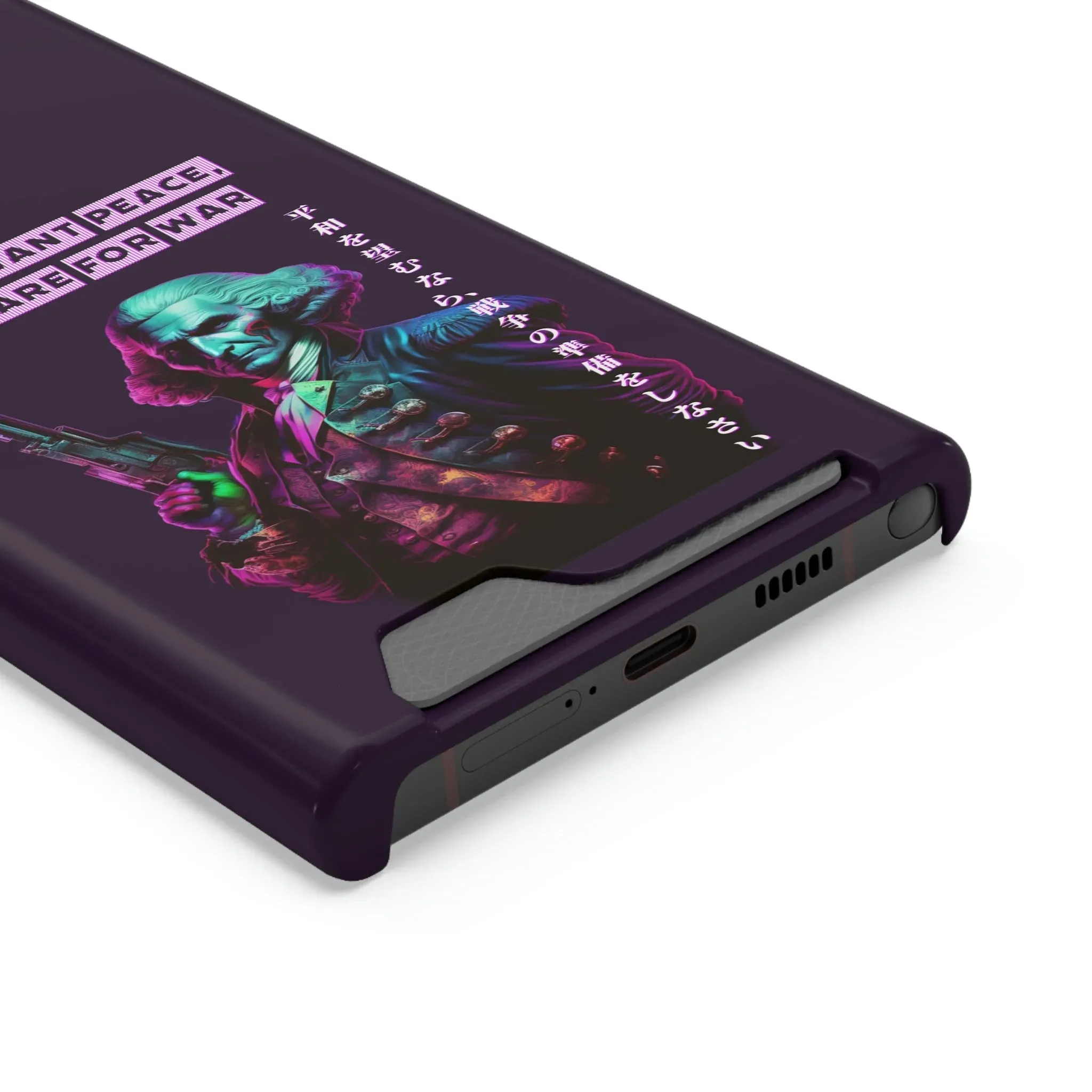 George Washington "Warrior" Synthwave Phone Case and Card Holder