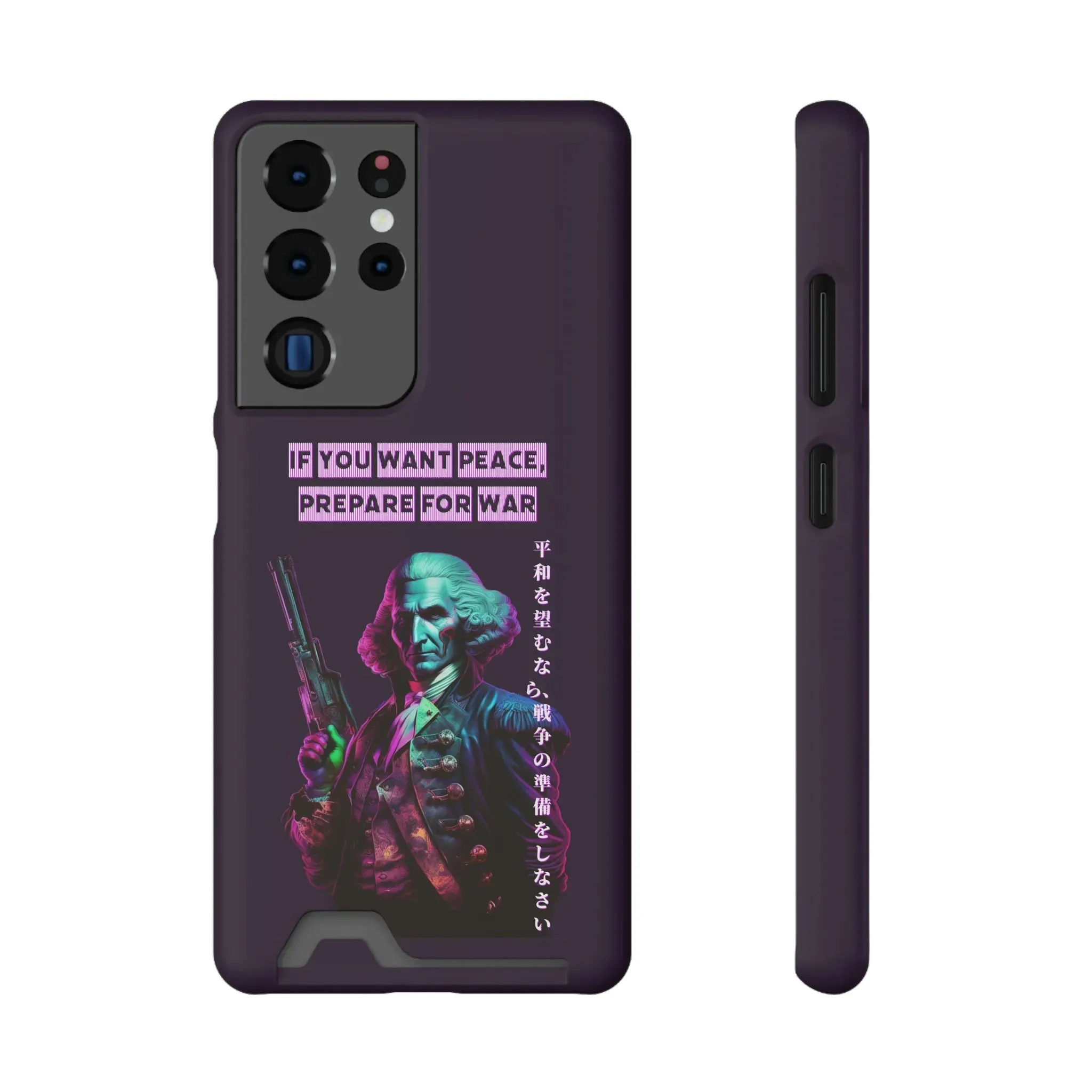 George Washington "Warrior" Synthwave Phone Case and Card Holder