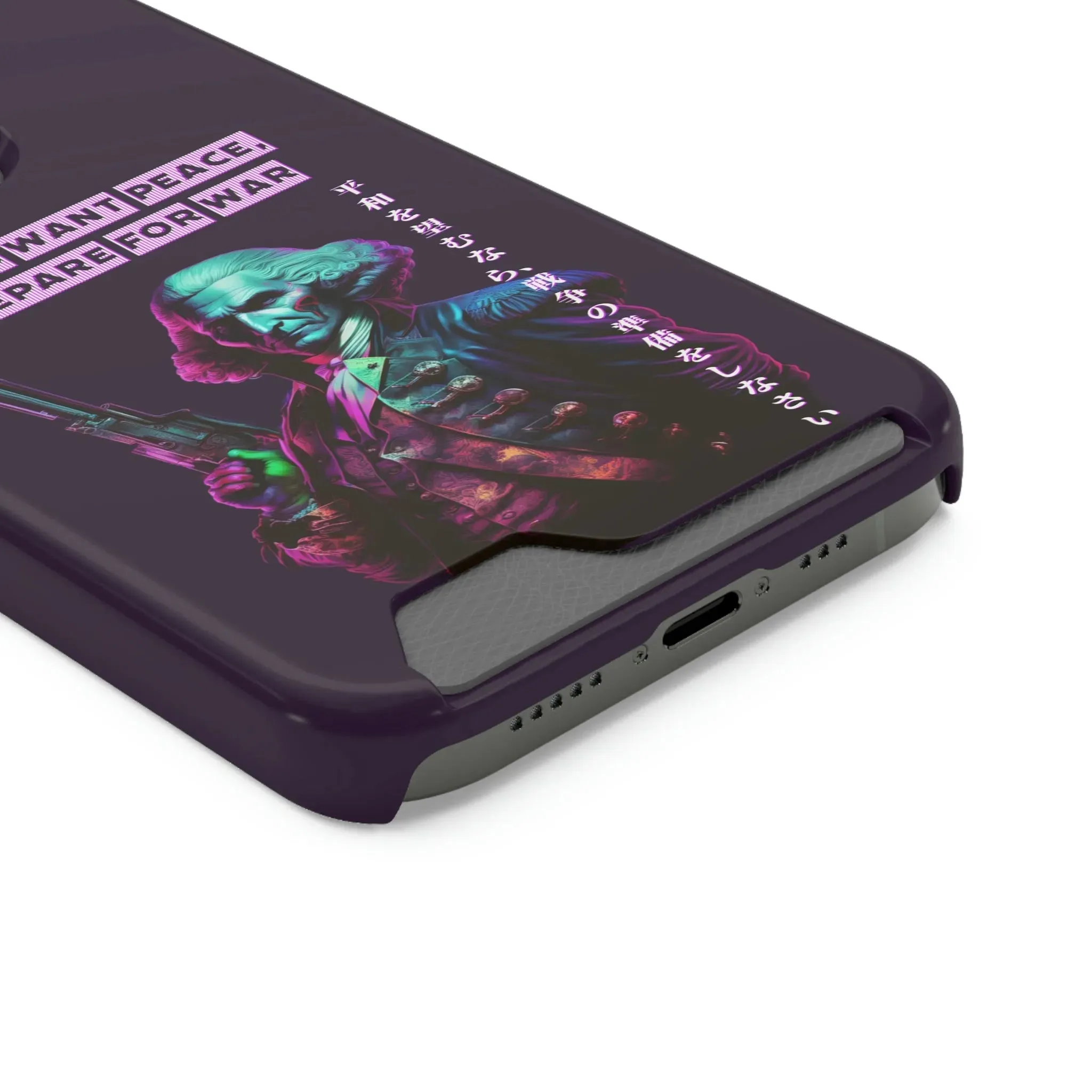 George Washington "Warrior" Synthwave Phone Case and Card Holder