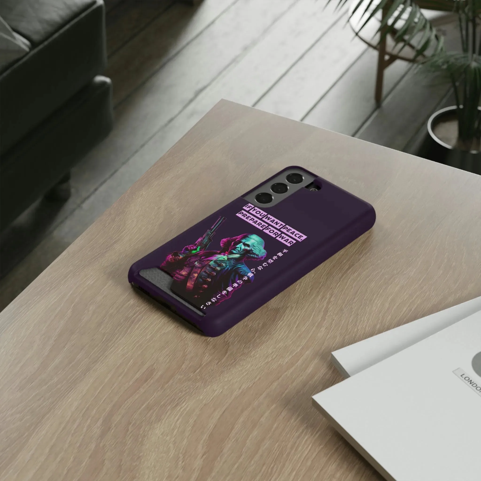 George Washington "Warrior" Synthwave Phone Case and Card Holder