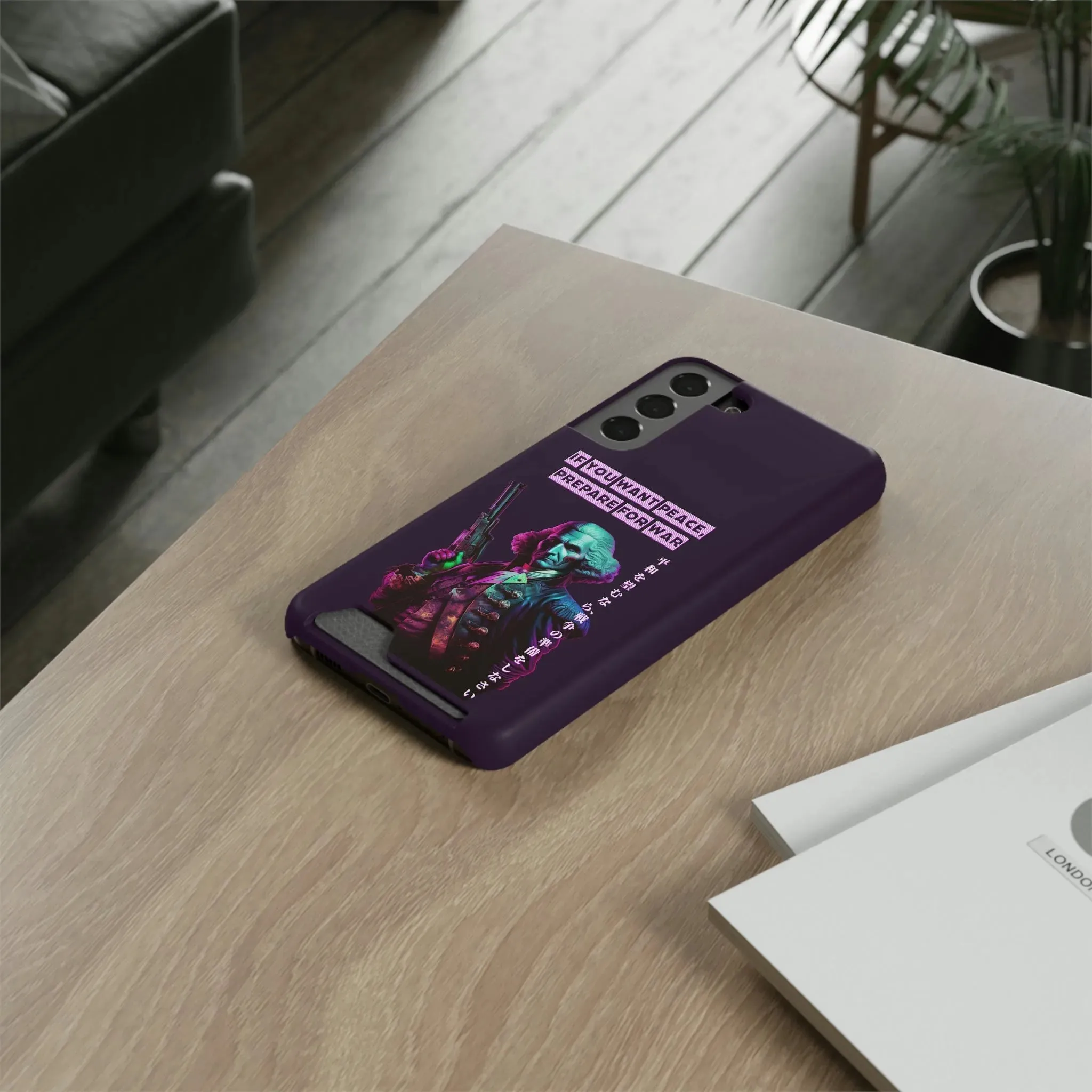 George Washington "Warrior" Synthwave Phone Case and Card Holder