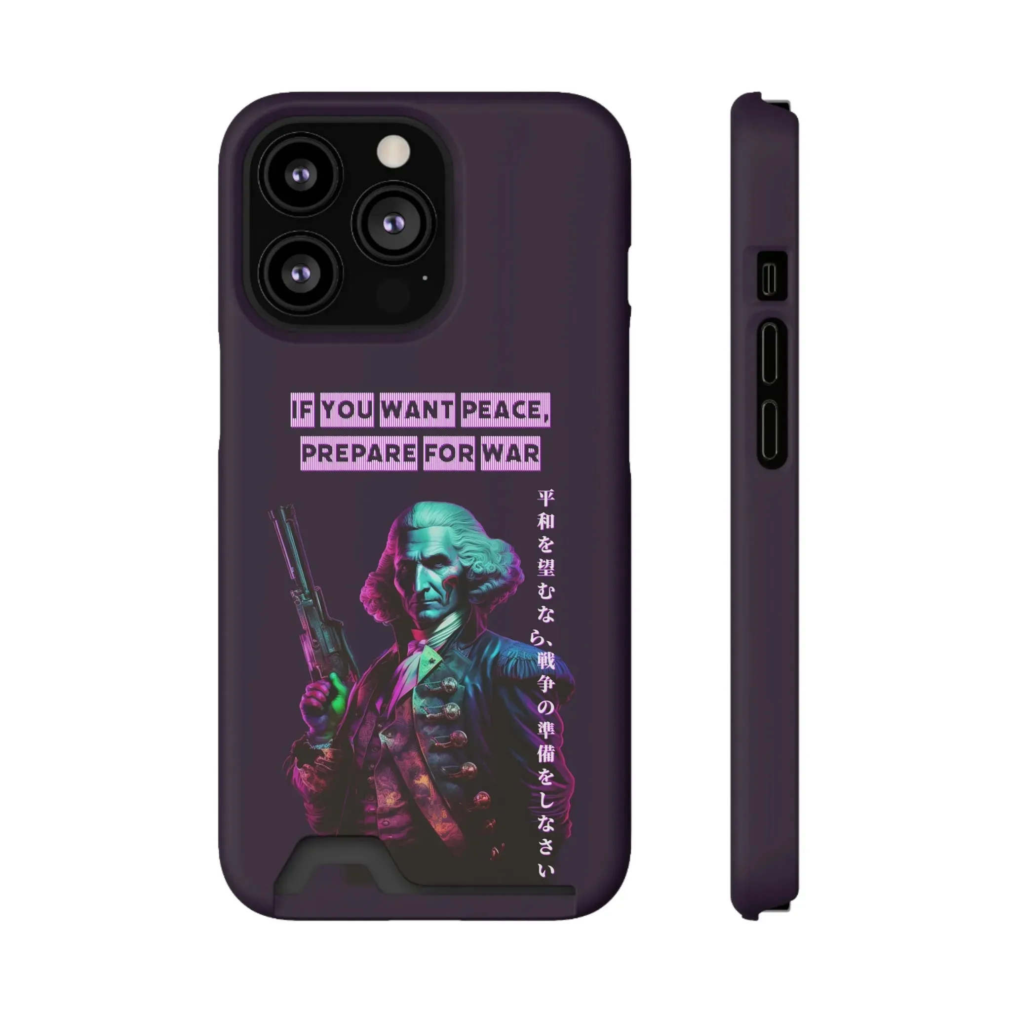 George Washington "Warrior" Synthwave Phone Case and Card Holder