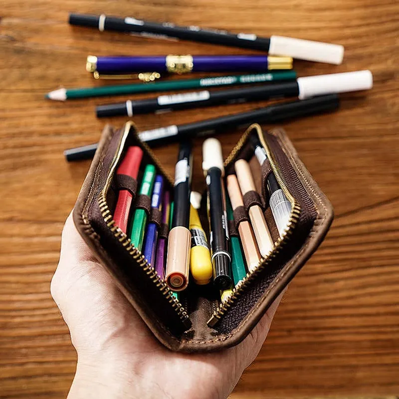 Leather Pen & Pencil Box Cases