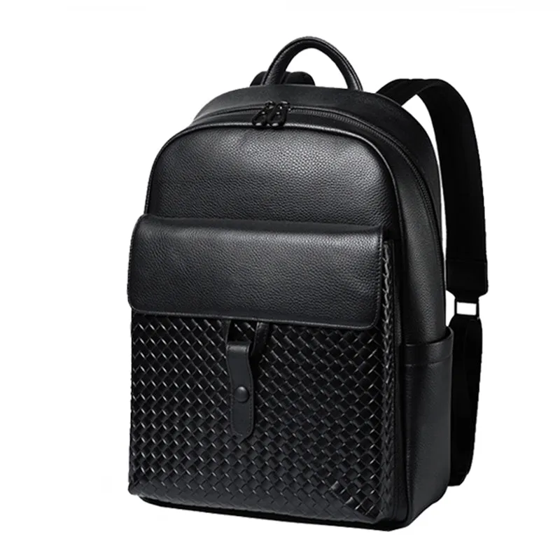 LeatherLux Business Travel Computer Backpack