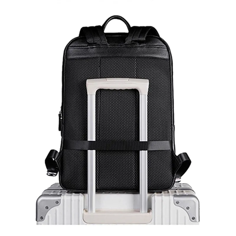 LeatherLux Business Travel Computer Backpack