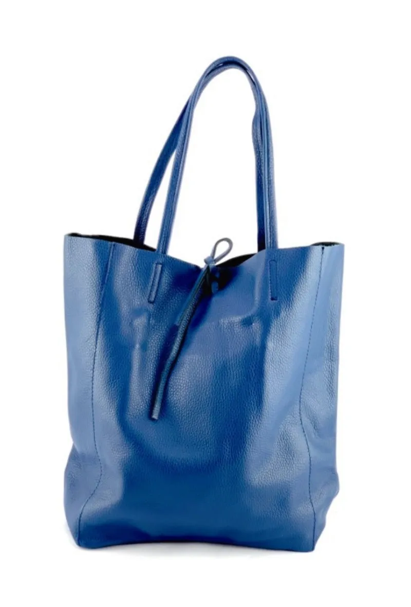 Liz Leather Tote Blue Bag