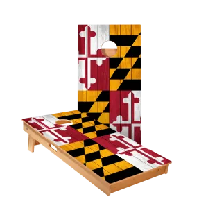 Maryland Flag Star Cornhole Boards