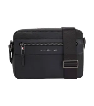 Men's Business Leather Crossbody Bag Black