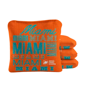 Miami Football Vintage Gameday Synergy Pro Cornhole Bags