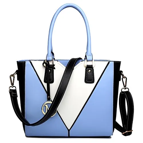 Miss Lulu Leather Look V-Shape Shoulder Handbag