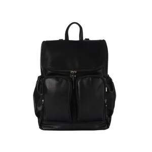 OiOi Vegan Leather Nappy Backpack - Black Dimple