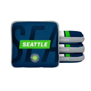 Seattle Football Gameday Stripes Synergy Edge Cornhole Bags