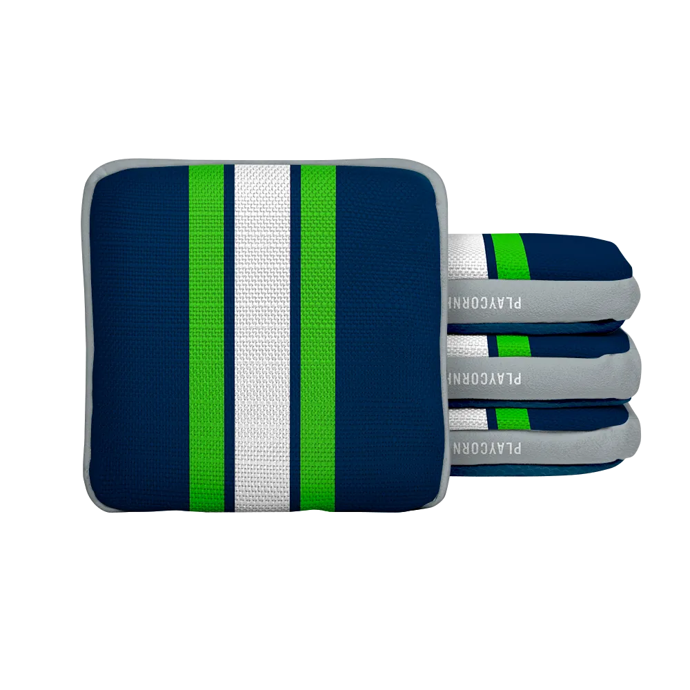 Seattle Football Gameday Stripes Synergy Edge Cornhole Bags