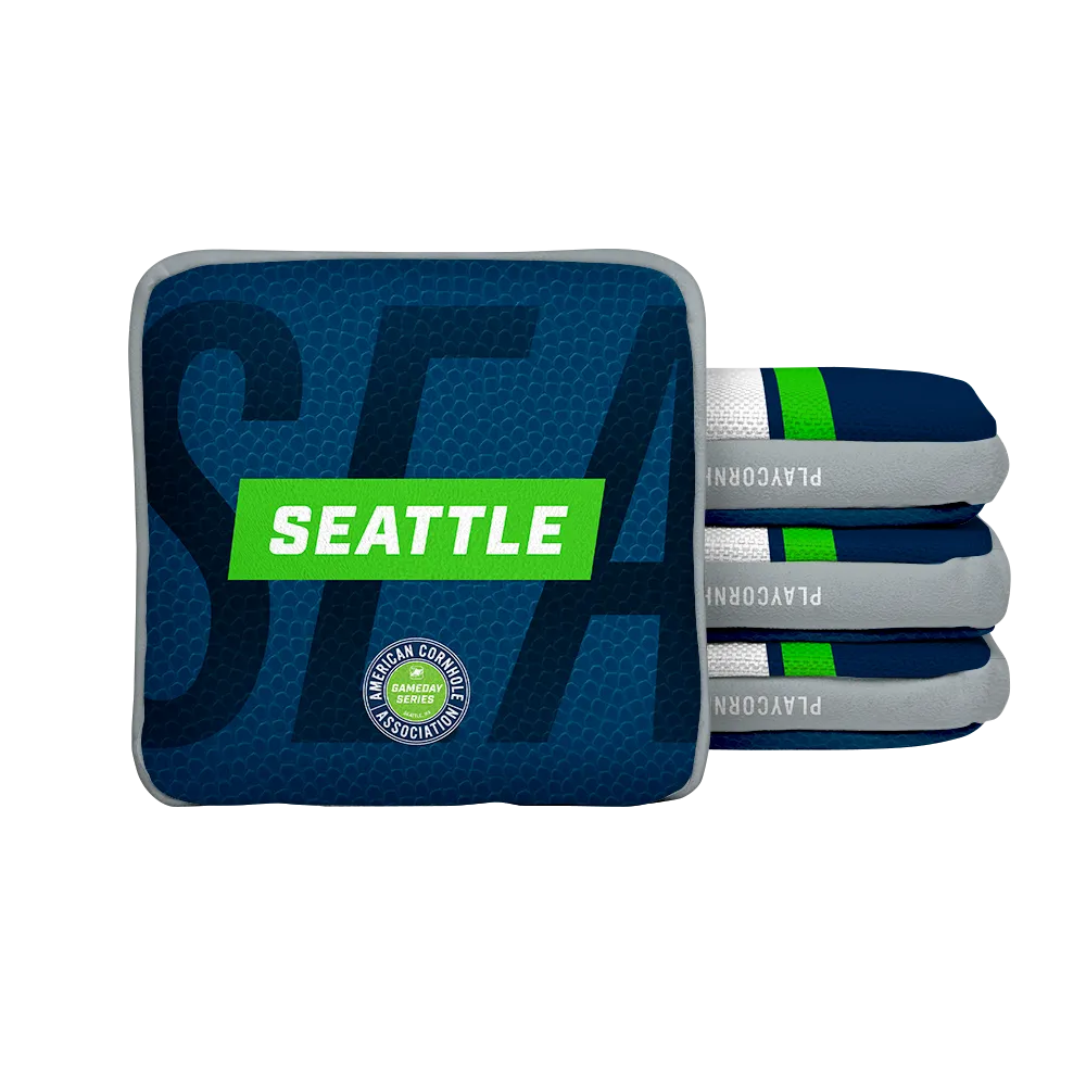 Seattle Football Gameday Stripes Synergy Edge Cornhole Bags