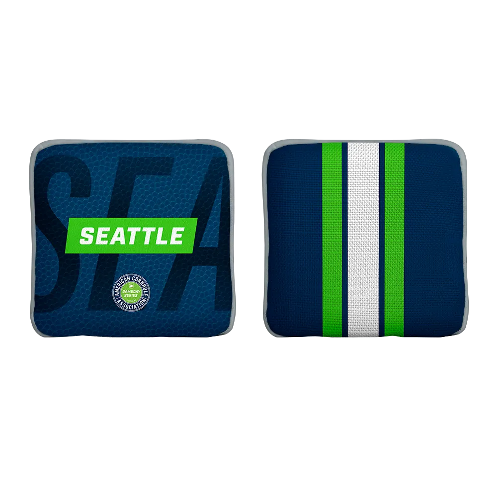 Seattle Football Gameday Stripes Synergy Edge Cornhole Bags