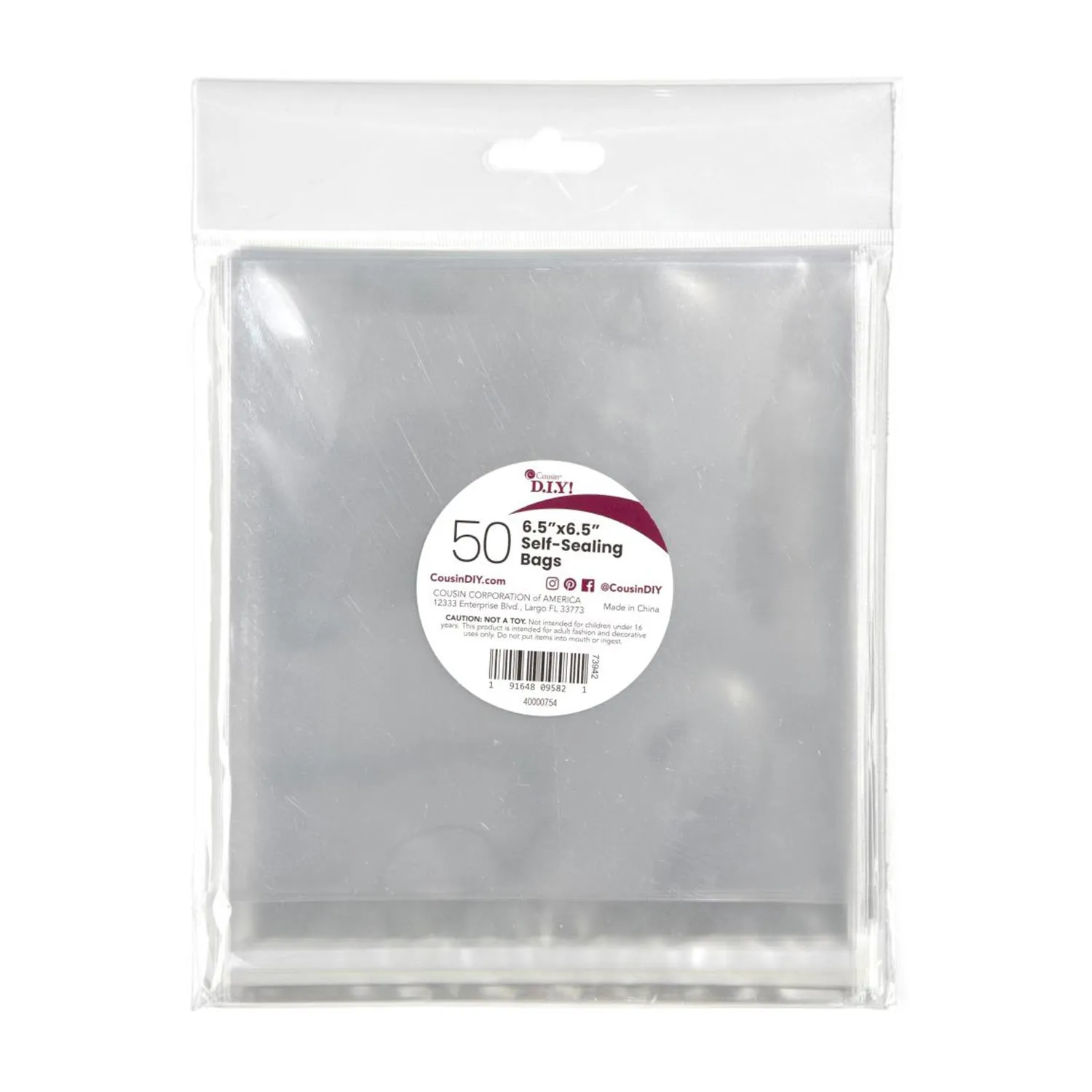 Self-Sealing Bags 50/Pkg 6.5"x6.5"