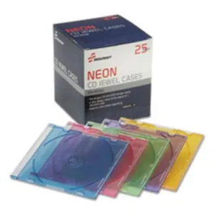 SLIM CD CASES, ASSORTED COLORS, 25CT-BOX (5 BOXES PER PACK)