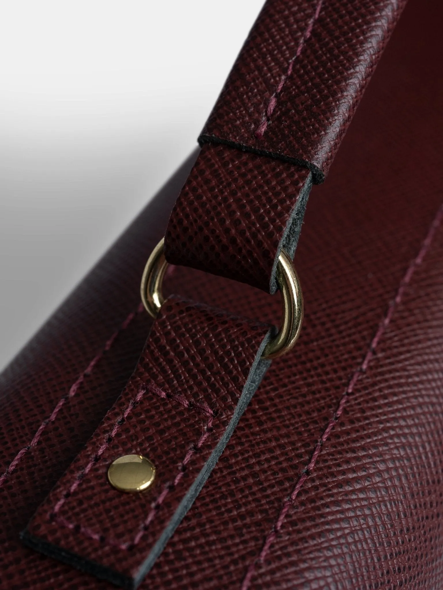 The Briefcase -  Oxblood Saffiano