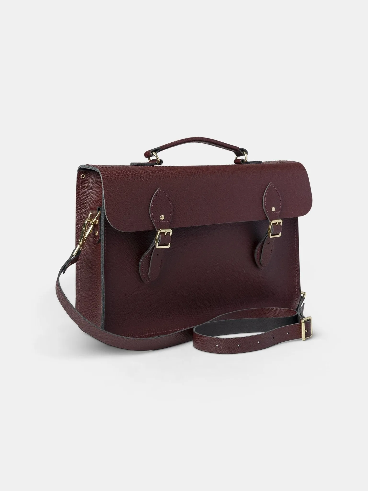 The Briefcase -  Oxblood Saffiano