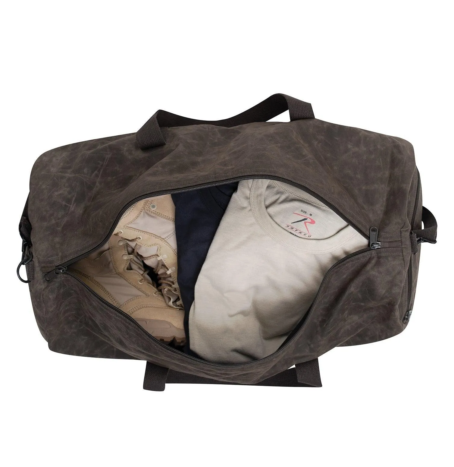 Waxed Canvas Shoulder Duffle Bag - 24 Inch