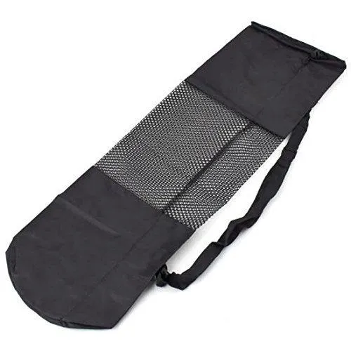 Yoga Bag Mat Carry Exercise Mat Carrying Cover with Strap - Black, (Fit Upto 6mm Yoga mat)